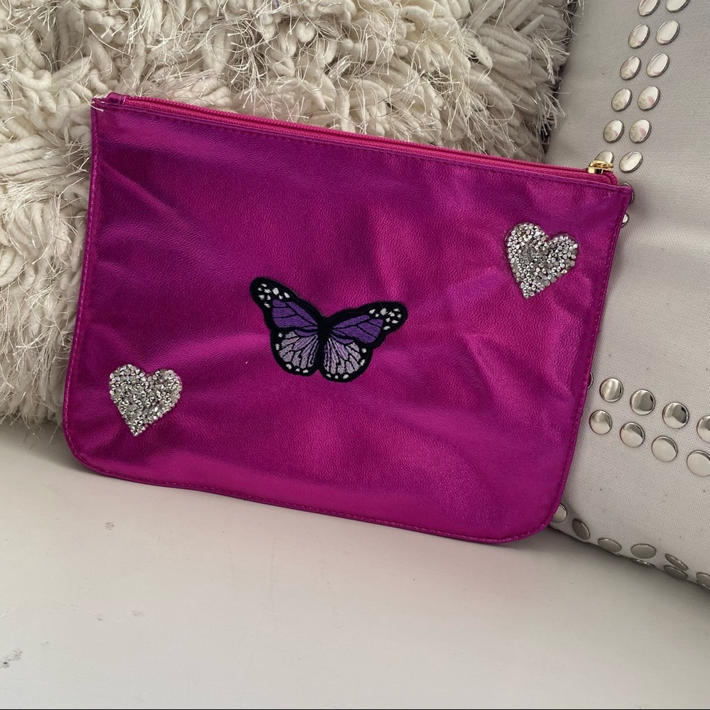 Handmade Metallic Pink Makeup Bag